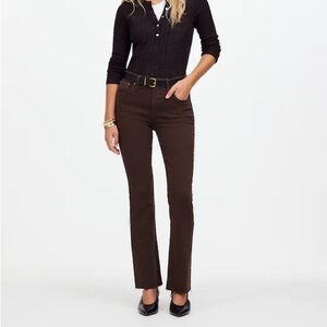 Madewell Kick Out Crop Jeans in Driftwood Brown
